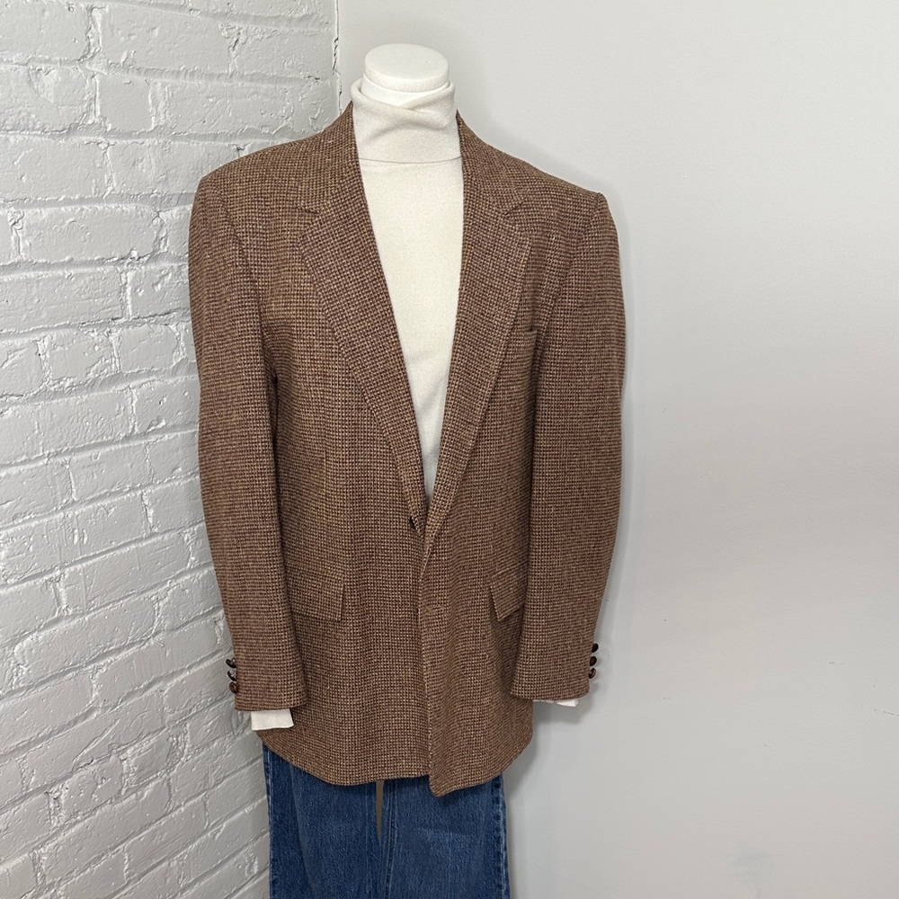 Vintage Sears Sepia Blazer with Checked Pattern - Menswear Fit